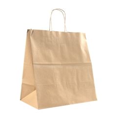 Take away bærepose med snoede håndtag brun