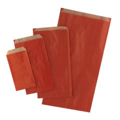 Flad papirspose rød