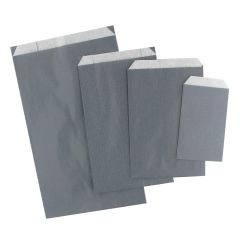 Flad papirspose grå
