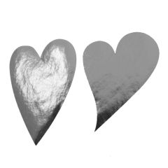 Etiket hjerte skråt sølv