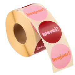 Etiket merci / bonjour French Rouge