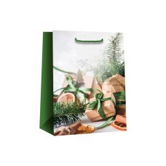 Flaskepose Pine & bow kraft