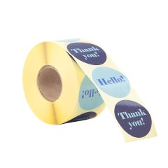 Etiket Miami blue "hello/thank you"