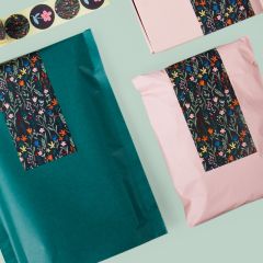 Lukkeetiket  i "Garden Black" mønster